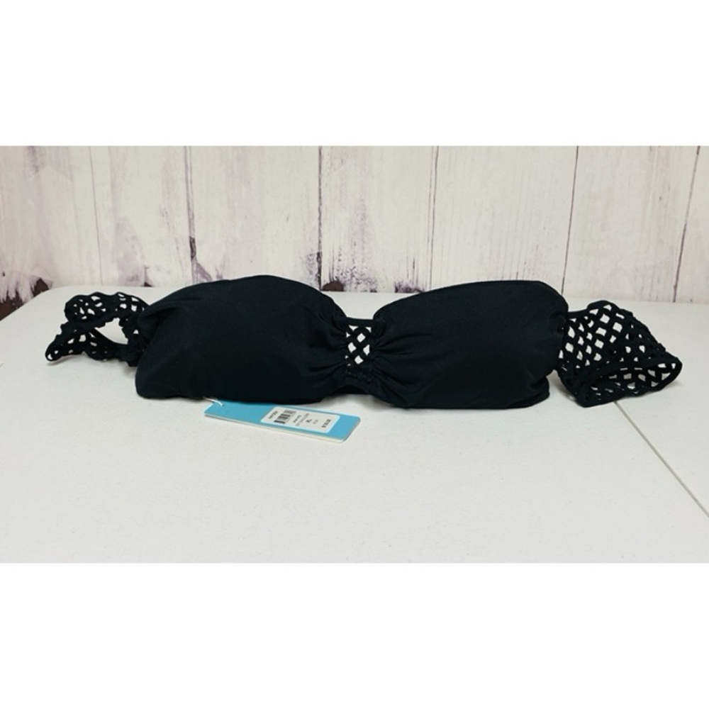 Beach Bunny Black Bikini Top with Lattice Detail NWT sz XL